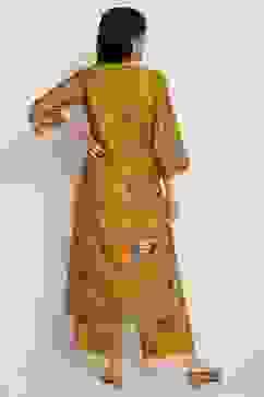 Mustard A Line Kurta image number 4