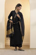 Black Cotton Zari Dupatta image number 0