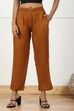 Tan Brown Mid-Rise Straight Palazzo image number 4