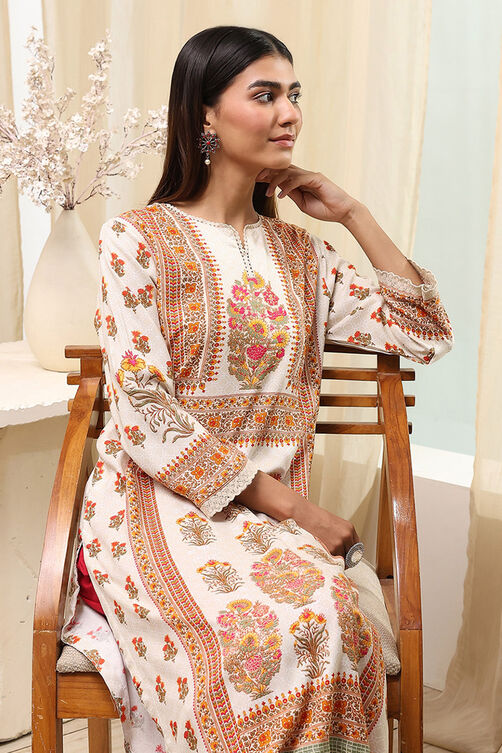 Green Printed Straight Kurta image number 6