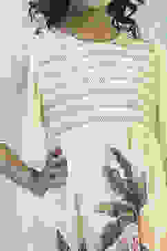 Beige Printed Gathered Dress image number 1