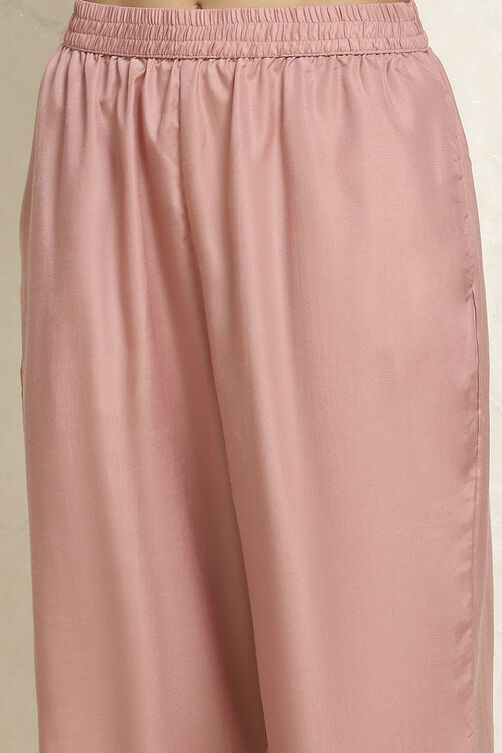 Pink Cotton Kota Embellished Unstitched Suit Set image number 3