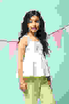 White Cotton Short Top image number 3