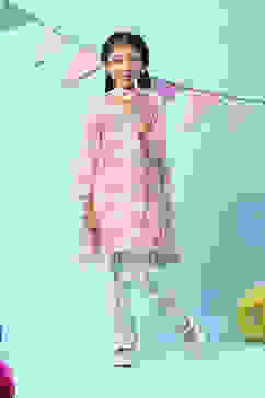 Peach Cotton Blend Straight Kurta Salwar Suit Set image number 7