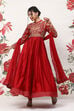 Rohit Bal Red Cotton Blend Anarkali Kurta Suit Set image number 7
