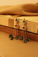 Green Gold Plated Brass Drop & Dangler Earrings image number 0
