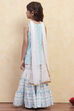 Turquoise Cotton Tiered Suit Set image number 4