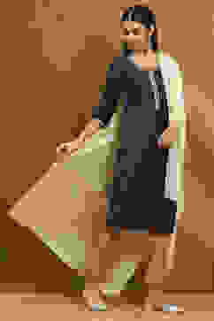 Off White Polyester Dupatta image number 0