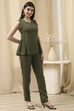Orange Solid Straight Co-ord Set image number 2