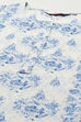 Off-White and Blue Cotton Floral Straight Suit Set image number 1