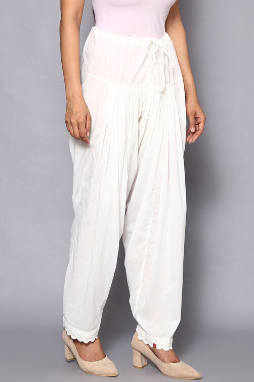 Off White Cotton Salwar image number 3