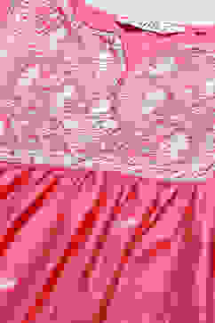 Bright Pink Cotton Blend Layered Kurta Salwar Suit Set image number 1