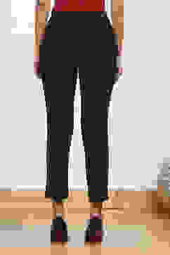 Black Solid Stretchable Slim Fit Pants image number 5