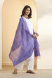 Purple Poly Loom Solid Dupatta image number 2