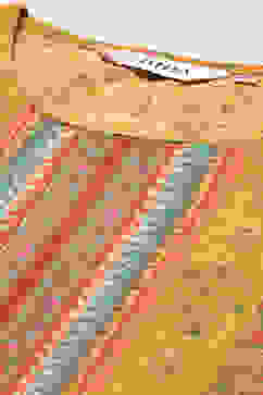 Mustard Cotton Straight Kurta Slim Pants Suit Set image number 1