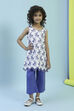 White Cotton Straight Kurta Pants Set image number 6