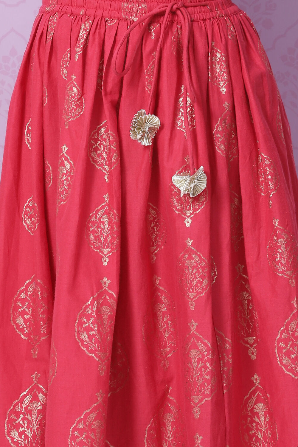 Berry Red Viscose Lehenga Set image number 2