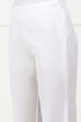 White Solid Cotton Blend Narrow Pants image number 1