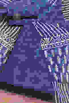 Blue Cotton Hand Embroidered Unstitched Suit Set image number 0