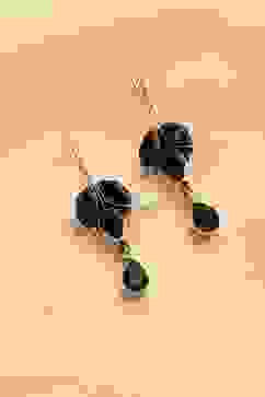 Navy Brass Nepali Drop & Danglers image number 0