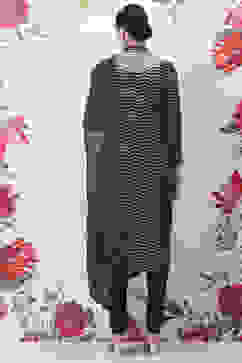 Rohit Bal Blue Cotton Silk Straight Yarndyed Suit Set image number 4