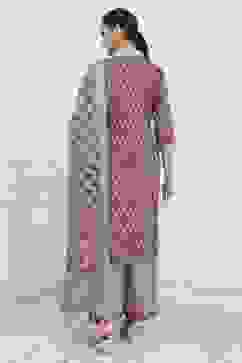 Purple Chanderi Blend Brocade Unstitched Suit Set image number 5