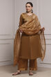 Copper Cotton Gathered Dyed Suit Set image number 6