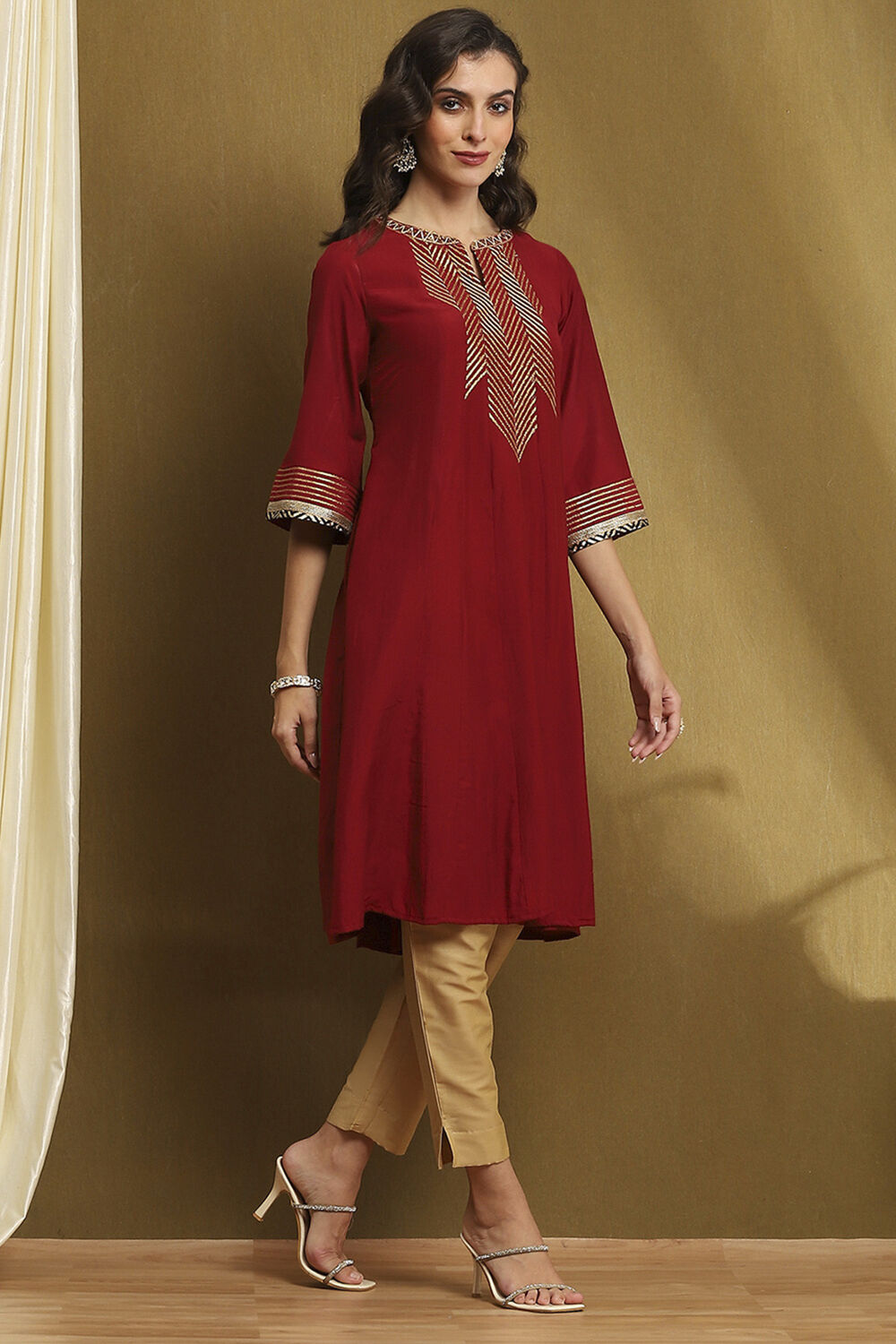 Grey Yarn-Dyed Festive Kalidar Kurta image number 4