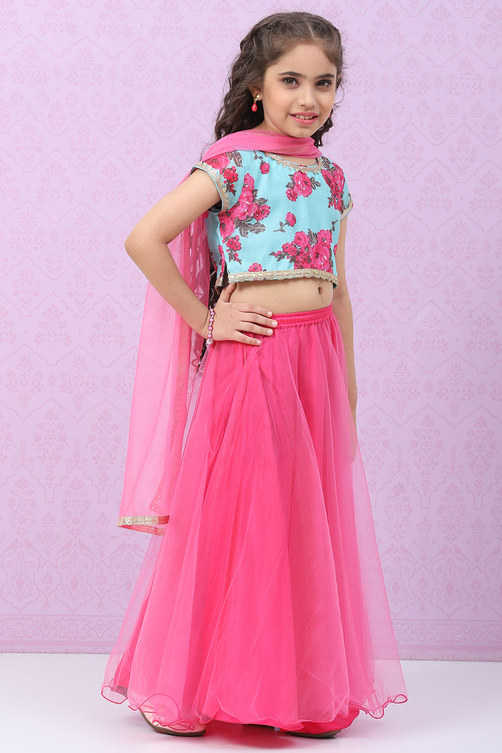 Pink Art Silk Lehenga Set image number 6