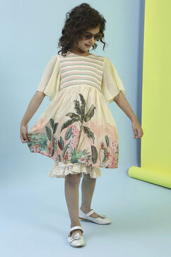 Beige Polyester Dress image number 6