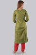 Green Unstitched dress material Suit Set image number 4