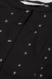 Black Cotton Flax Printed A-Line Kurta image number 1