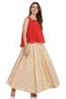 Red Art Silk Top & Skirt Set image number 0