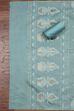 Light Blue Cotton Jamdani Unstitched Suit Set image number 3