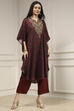 Blue-Brown Satin Printed Fusion Set image number 5