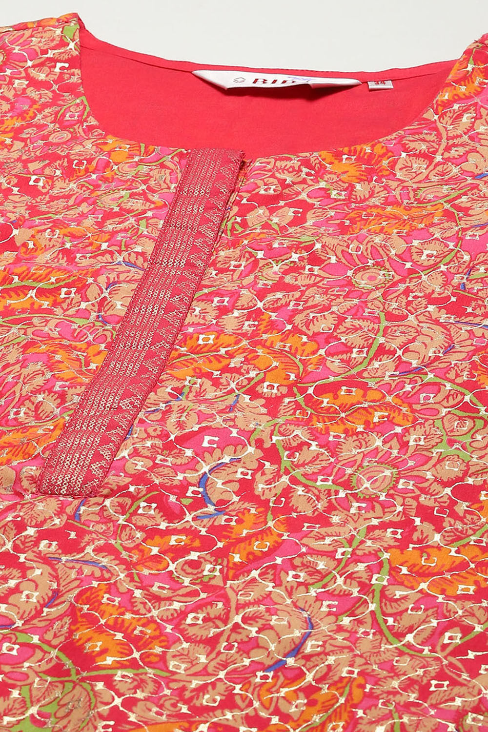 Pink & Purple Voile Straight Printed Kurta Slim Pant Suit Set image number 1