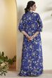 Bright Blue Polyester Straight Saree image number 6