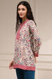 Beige Polyester Straight Printed Top image number 2