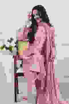 Pink Cotton Straight Suit Set image number 0