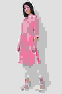 Peach Straight Kurta image number 2