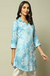 Teal LIVA Printed Shirt image number 5