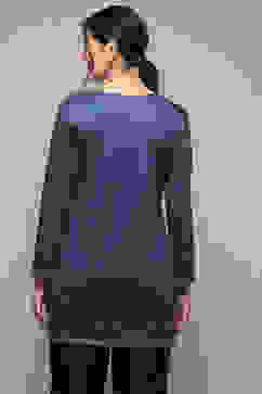 Teal Poly Cotton Straight Printed Kurti image number 3