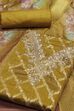 Olive Organza Unstitched Suit Set image number 1