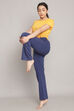 Black Knitted Cotton Blend Yoga Pants image number 0