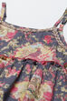 Blue Rayon Tiered Printed Kurta image number 1