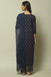 Indigo Cotton Hand Block Print Unstitched Suit Set image number 2