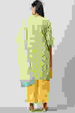 Yellow Cotton Straight Kurta Palazzo Suit Set image number 4