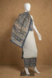 Blue Cotton Printed Unstitched Suit Set image number 4