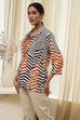 Orange Printed Straight Jacket image number 2