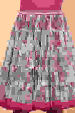 Pink Cotton Floral Top and Short Skirt Set image number 2